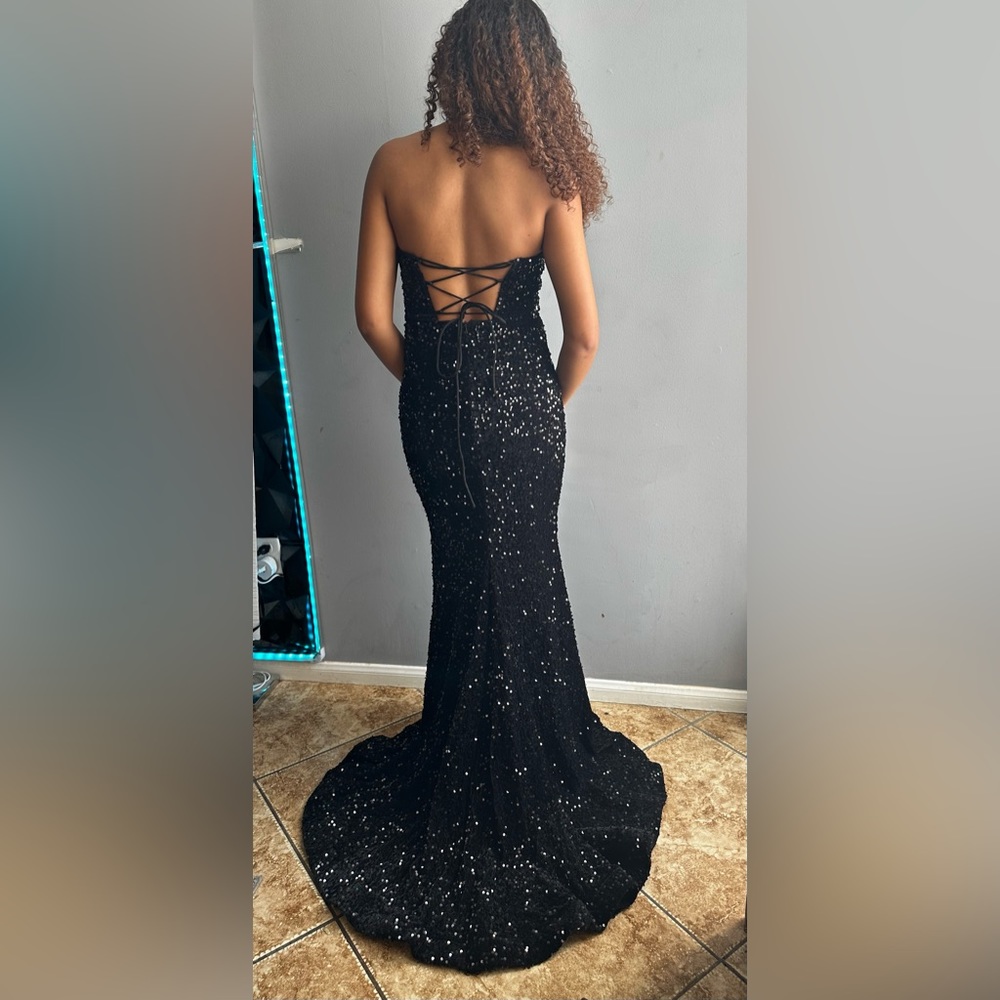 Black sequin gown